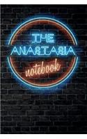 The ANASTASIA Notebook: Vintage Blank Ruled Personalized & Custom Neon Sign Name Dotted Notebook Journal for Girls & Women. Wall Background. Funny Desk Accessories. Retro B