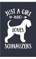 Just A Girl Who Loves Schnauzers Notebook - Gift for Schnauzer Lovers and Dog Owners - Schnauzer Journal: Medium College-Ruled Diary, 110 page, Lined, 6x9 (15.2 x 22.9 cm)