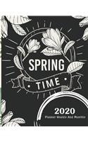 2020 Planner Weekly And Monthly: Black and White Floral, 12 Month Yearly Planner, January 2020 through December 2020 with Holiday