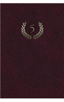 Monogram "5" Grid Notebook: 150 Page Journal Notebook Sketchbook