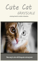 Cute Cat Grayscale Coloring Book for Adults Relaxation