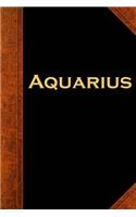 Aquarius Zodiac Horoscope Vintage Journal