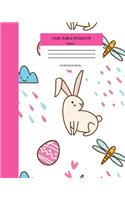 Wide Ruled Rabbit Notebook Composition Book