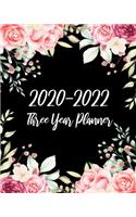 2020-2022 Three Year Planner: Black Rose, 36 Months Appointment Calendar, Agenda Schedule Organizer Logbook, Business Planners and Journal With Holidays and inspirational Quotes