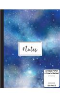 Notes: Low Vision Notebook - 0.75 Inch LV Ruled Paper - Full Size Bold Large Print Lined - Page Numbers - Lily White Bay Cover