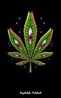 Psychedelic Notebook: Psychedelic Weed Leaf Trippy Eyes Notebook