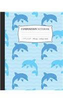 COMPOSITION NOTEBOOK College Ruled: Journal Diary Lined Notepad Dolphin Lover Tween Girls Back to School Gift