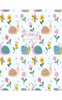 Notebook: Little Snail Lover Notebook for Girls and Lined pages, Extra large (8.5 x 11) inches, 110 pages, White paper (Notebook and journal)