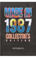 NOTIZBUCH A5 Dotted: 87er Jahrgang Notizheft GEPUNKTET 120 Seiten - Jahreszahl Notizblock Baujahr 1987 Skizzenbuch - Geburtstagswünsche Geschenk für Geburtstagskind Gebu