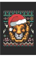 Ugly Christmas - Lion: Graph Ruled Notebook / Journal (6" X 9" - 5 X 5 Graph Ruled) - Christmas Gift for Kids, Teens, Mom And Dad