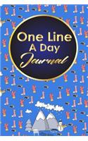 One Line A Day Journal: 5 Year Daily Journal, Five Year Journal, 5 Year Memory Book, One Line A Day Diary, Cute Winter Skiing Cover(5 One Line a Day Journal Book)
