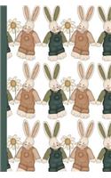 Notebook - Bunnies with Daisy: Exercise Book 190 Lined Journal Pages Diary 6x 9 Large Composition Note Book Gloss Finish Paperback