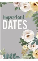 Important Dates: Date Keeper, Anniversary and Birthday Reminder Journal
