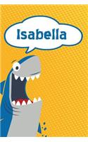 Isabella: Personalized Shark Isometric Dot Paper Notebook for Kids 120 Pages 6x9