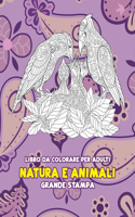 Libro da colorare per adulti - Grande stampa - Natura e Animali