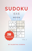 Sudoku: 200 Moyen Puzzles 6x6 vol. 2(2 Sudoku)
