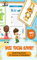 BASIC TRACING ALPHABET handwriting practice for Preschool to Kindergarten