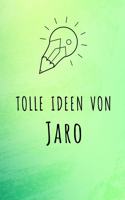 Tolle Ideen von Jaro: Unliniertes Notizbuch mit Rahmen für deinen Vornamen