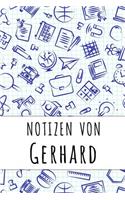 Notizen von Gerhard: Kariertes Notizbuch mit 5x5 Karomuster für deinen personalisierten Vornamen