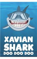 Xavian - Shark Doo Doo Doo: Blank Ruled Name Personalized & Customized Shark Notebook Journal for Boys & Men. Funny Sharks Desk Accessories Item for Writing Primary / Kindergar