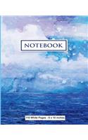 Notebook 110 White Pages 8x10 inches