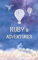 Ruby's Adventures: Softcover Personalized Keepsake Journal, Custom Diary, Writing Notebook with Lined Pages