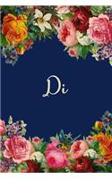 Di: Di Personalized Name Floral Design Matte Soft Cover Notebook Journal to Write In. 120 Blank Lined Pages