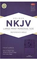 NKJV Large Print Personal Size Reference Bible, Purple LeatherTouch