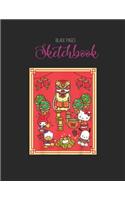 Black Paper SketchBook: Womens Original Planksta Planster Funny Planks Pilates Workout Designed BLACK PAPER Sketch Book for Drawing Sketching and Writing With Black Pages -