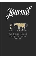 Journal: Funny Horse Shirt For Equestrian Girl With Horse Shirts Blank Ruled Line College Journal Notebook Size for Diary Student Teacher Friend with 120 Pag