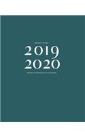 2019 2020: 16-Month Weekly and Monthly Planner/Calendar Sept 2019-Dec 2020 Teal Blue-Green