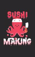 Sushi Making: 6x9 Octopus - blank with numbers paper - notebook - notes