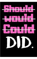 Should Would Could DID in Pink