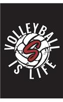 S Monogram Initial Volleyball Journal