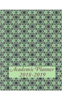 Academic Planner 2018-2019: School Planner with Glowing Green Flower Pattern Cover. Planner includes Yearly, Monthly and Weekly Calendars. A perfect gift for Teacher, Girl, Boy