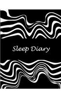 Sleep Diary: Black Book, Sleep Journal Monitor Healthy Sleep Habits and Insomnia Large Print 8.5" X 11" Five Minutes Journal Before Bed