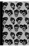 Skull Dot Grid Notebook: Greaser Style Skull Biker Dot Grid Journal