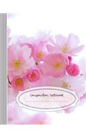 Composition Notebook: Large Ruled Lined Journal for Women - Writing and Journaling Paper Book - Pink Apple Blossom