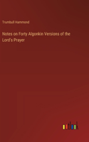 Notes on Forty Algonkin Versions of the Lord's Prayer
