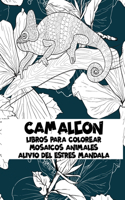 Libros para colorear - Alivio del estrés Mandala - Mosaicos animales - Camaleón