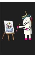 Unicorn Painting Funny Magical Artist Unicorn Portrait Art: Lined Journal Notebook & Sketchpad