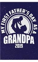 MY First Father's Day As A Grandpa 2019: Line Notebook