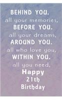 Behind You All Your Memories Before You All Your Dreams Happy Birthday: Lined Journal / Notebook - Rose Gold 16th Birthday Gift For Women - Fun And Practical Alternative to a Card - Impactful 16 Years Old Wishes -