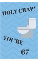 Holy Crap! You're 67: Funny 67th Birthday Gift Crap Pun Journal / Notebook / Diary (6 x 9 - 110 Blank Lined Pages)