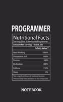 Nutritional Facts Programmer Awesome Notebook