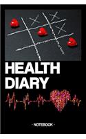 Health Diary: Notebook - nutrition - sports - gift - squared - 6 x 9 inch
