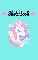 Sketchbook: Cute Unicorn Sketchbook for Kids and Adults with 110 pages of 8.5 x 11" Blank White Paper for Drawing, Doodling or Learning to Draw