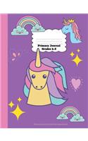 Primary Journal Grades k-2: Unicorn primary journal top half blank composition book
