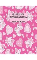 Graph Paper Notebook Journal: 1/4 Squared Graphing Paper Blank Quad Ruled Cat Design: Graph, Coordinate, Grid, Squared Spiral Paper for write drawing note Sketch Large Size (8.5 (2 Math Diary)