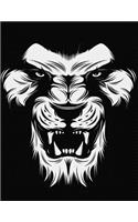 Lion Notebook: 8.5 X 11 202 Wide Ruled Pages